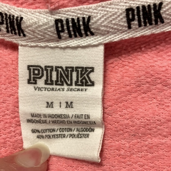 PINK VIctoria’s Secret Hooded Full Zip Sweatshirt M - Picture 10 of 15